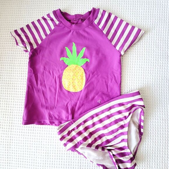 Children place Toddler Girl 2-Piece Rash Guard Swimsuit Set 4T - Picture 1 of 7